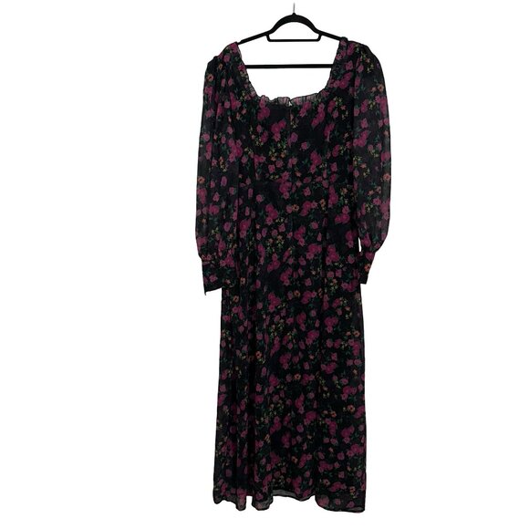 boohoo Plus Floral Corset Detail Maxi Milkmaid Dress Sz 16 NWT - Picture 10 of 16